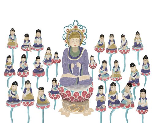 南龛石窟1|插画|商业插画|chenxue0816 - 原创作品 - 站酷 (zcool)