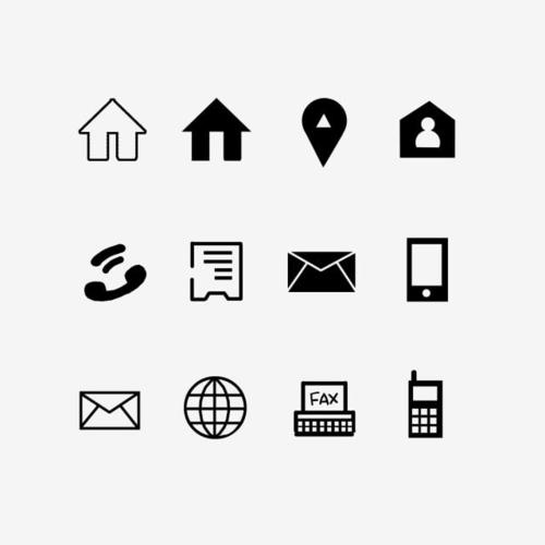 黑白图标 图标 名片 联系方式 免费png和psd图片素材