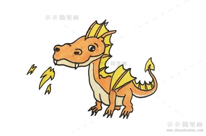 帅气喷火龙简笔画带颜色模板喷火龙简笔画一步一步带你画步骤