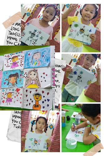 幼儿绘画作品《我的自画像》《我最爱的人》