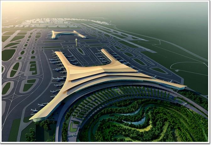 重庆江北t3a航站楼整体效果图