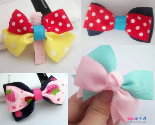 三款漂亮蝴蝶结儿童发夹手工diy教程_饰品制作_生活
