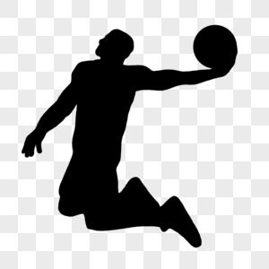 篮球png扣篮剪影素材
