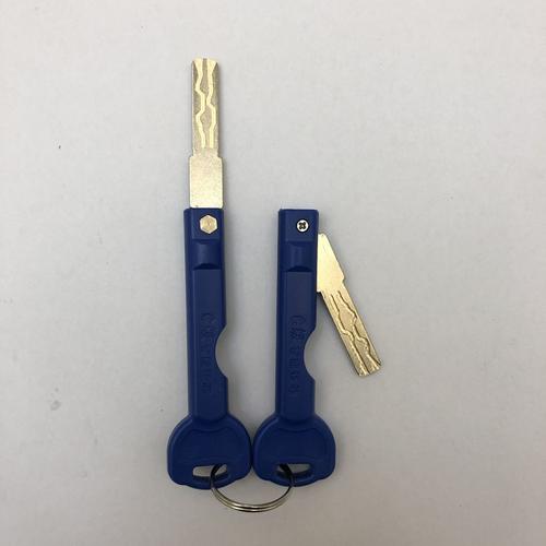 全铜锁芯全自动指纹锁专用防盗门超c级双面叶片应急折叠钥匙2把