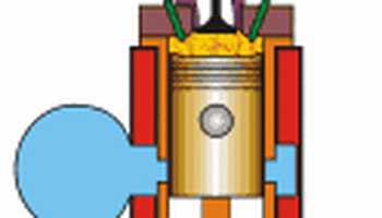 第一个行程:活塞从上止点到下止点.完成两个动作