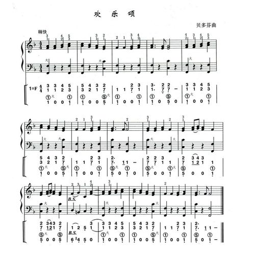 谁知道小提琴欢乐颂乐谱