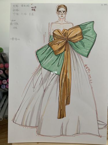 手绘—晚礼服_晚礼服_手绘_服装设计_文化_绘画