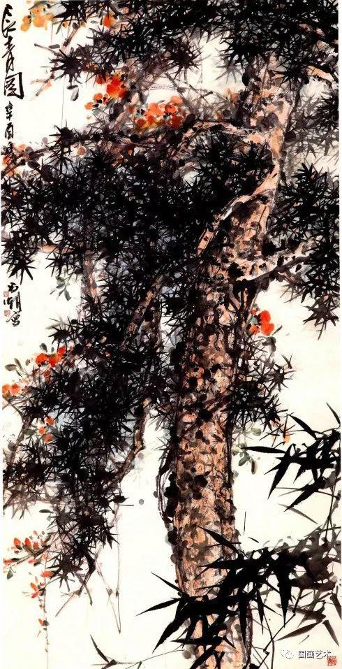 刘昌潮深得吴昌硕绘画神髓.吸收石田,石涛,板桥之长.