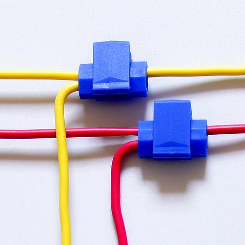 购客50只快速连接器接头阻燃接线夹免剥线接线端子蓝色卡子电线分线器