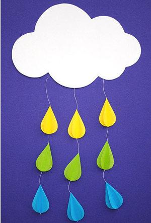 云朵雨滴手工折纸图解教程