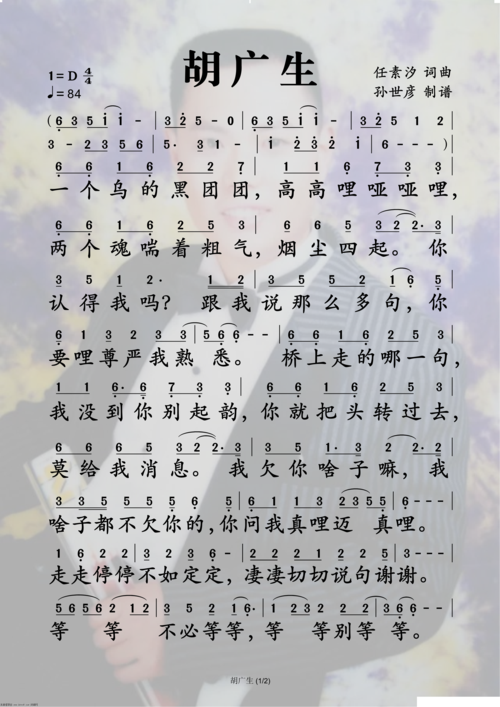 胡广生 歌谱 简谱