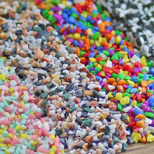 5斤彩石七彩石鹅卵石雨花石园艺鱼缸造景沙子彩沙黑色小石头石子