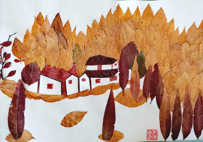 剪贴之间展秋韵——青州云门书院"留住秋天"二,三年级树叶粘贴画作品