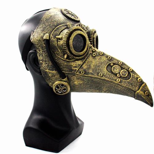万圣节新品蒸汽朋克瘟疫医生鸟嘴面具黑死病乌鸦乳胶面具亚马逊