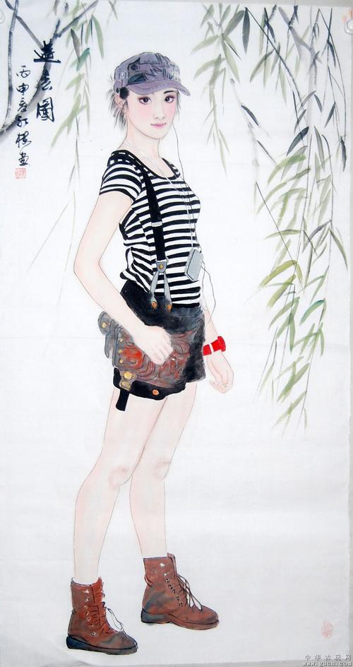 画家陈红梅老师人物作品保真手绘