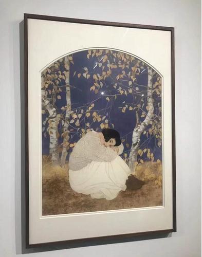 永恒经典!何家英原创加密限量丝网版《秋冥》