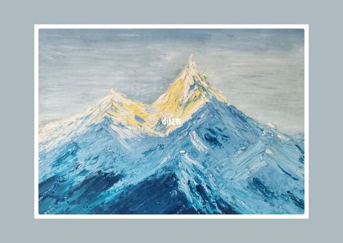 油画棒|雪山临摹_油画棒_临摹_治愈_秋裤_人文_绘画