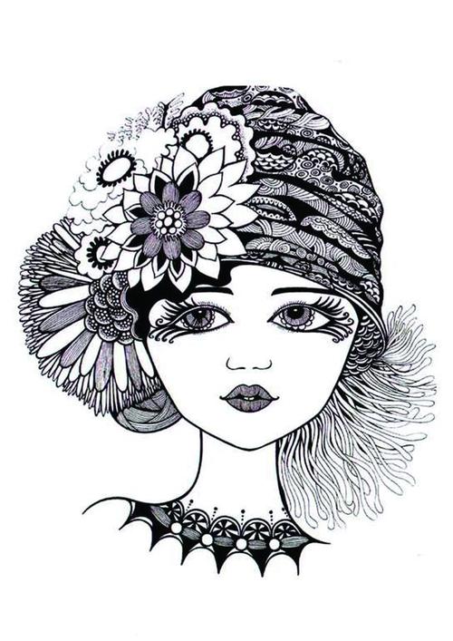 人物类主题黑白线描素材,看上一眼就喜欢上画画,黑白动漫素材