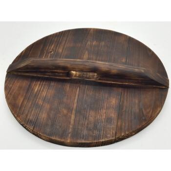 木锅盖纯手工大锅盖木头盖子杉木实木头盖碳化木盖炒锅盖铸铁锅盖麦饭