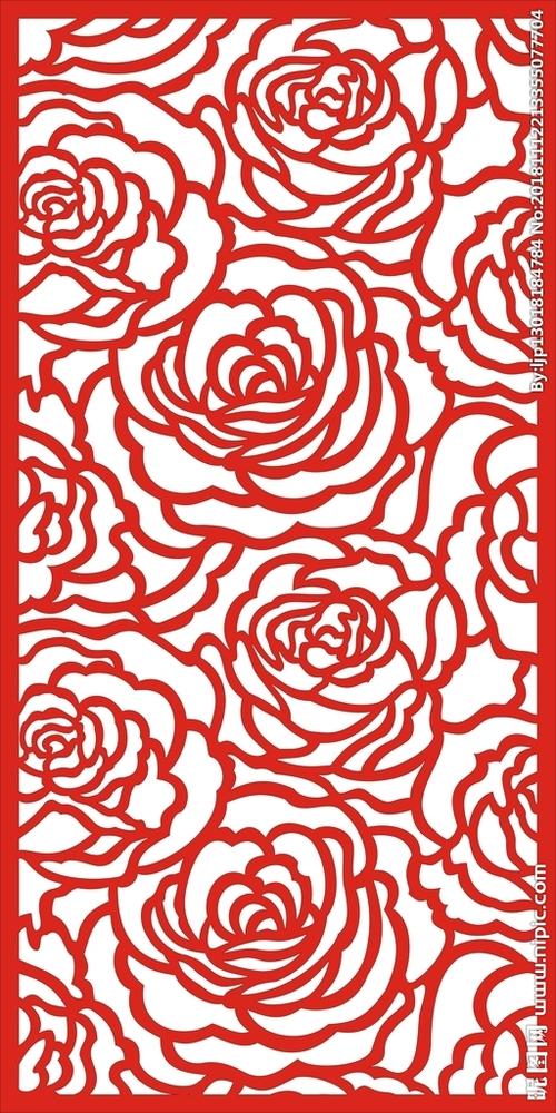 玫瑰花镂空隔断图片