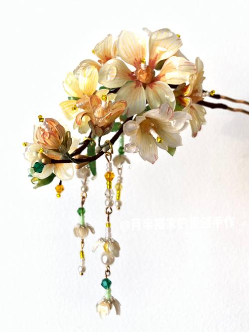 热缩迎春花发簪u钗_发簪_原创手作_春天去哪玩_diy手工制作_时尚_配饰