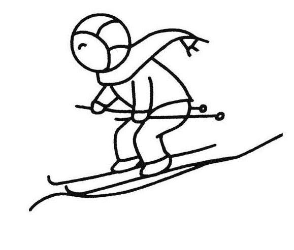 滑雪运动简笔画卡通 (第1页)