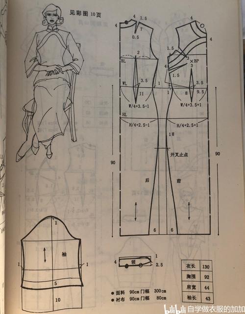 6款旗袍裁剪图服装图纸