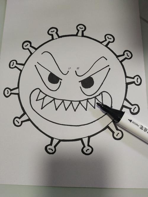 手绘"新型冠状病毒"