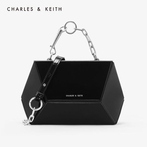 charles&keith秋冬女包ck2-80780973金属链条饰手提单肩包女