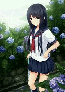 秋冬セーラー服本 6月担当イラストです 黒髪 *セーラー服 *白峰莉花
