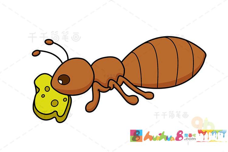 吃奶酪的蚂蚁简笔画怎么画简笔画教程_绘画吧-画画