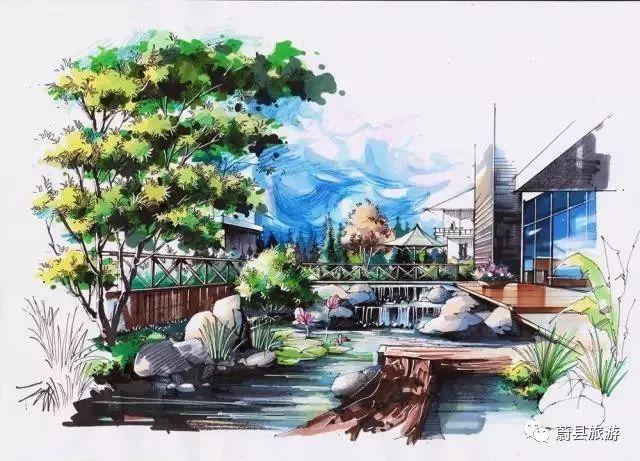 建筑马克笔手绘临摹案例
