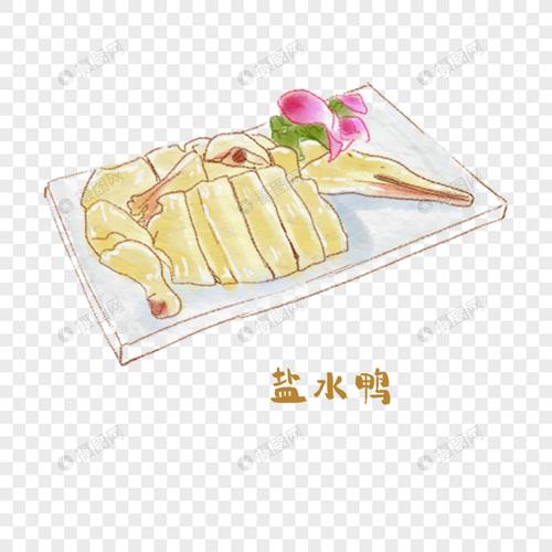 盐水鸭苏菜手绘美食
