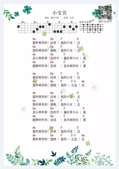 宝贝喜欢的歌:小宝贝,萌二代,摇篮曲弹唱谱