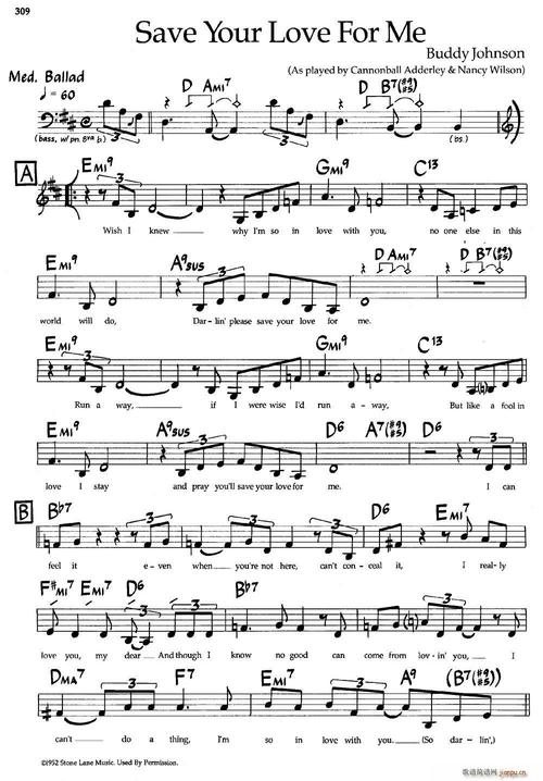 save your love for me 爵士钢琴曲(钢琴谱)1