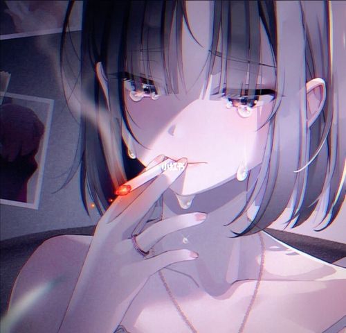 吸烟动漫女头像_头像_动漫_头像分享_素材_头像