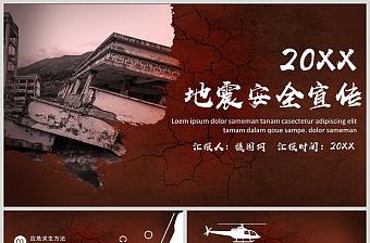 地震安全宣传ppt模板pptx