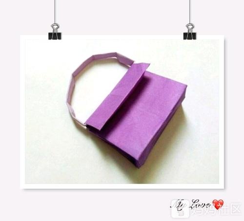 正方形折纸折手提包