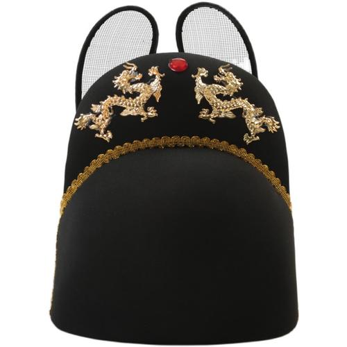 明制汉服男锦衣卫毛呢黑色大圆帽子圆领袍成人武侠剑客配饰飞碟盔成人