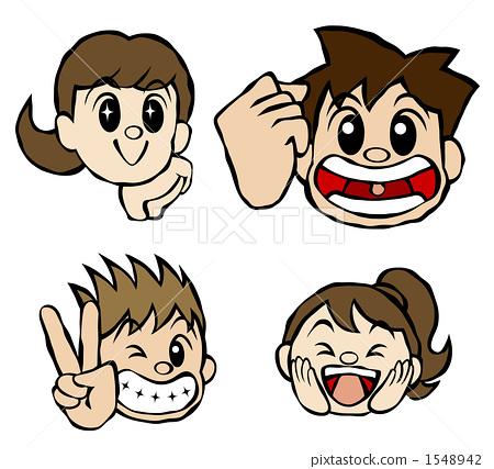 插图素材: 矢量图 微笑/笑面 脸部特写