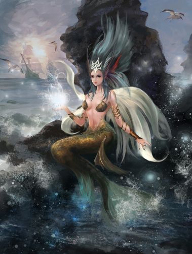 人性怪物设定 实在不想画太凶悍的 就画了个美人鱼