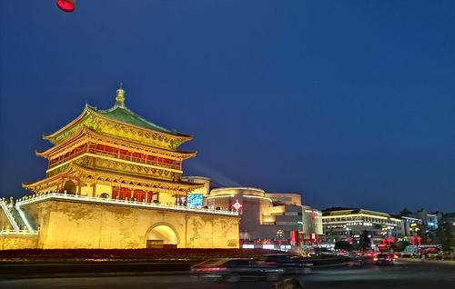 2020.8西安城永宁门夜景,碑林