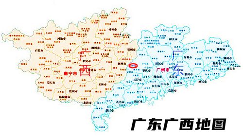 广东广西地图