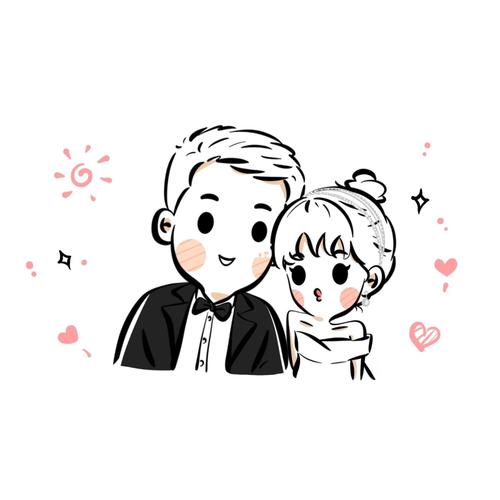 手绘头像一组父女俩情侣头像_头像_情侣头像_手绘_漫画_亲子_头像分享