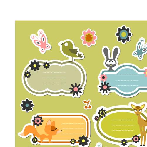 可爱卡通标签03矢量素材