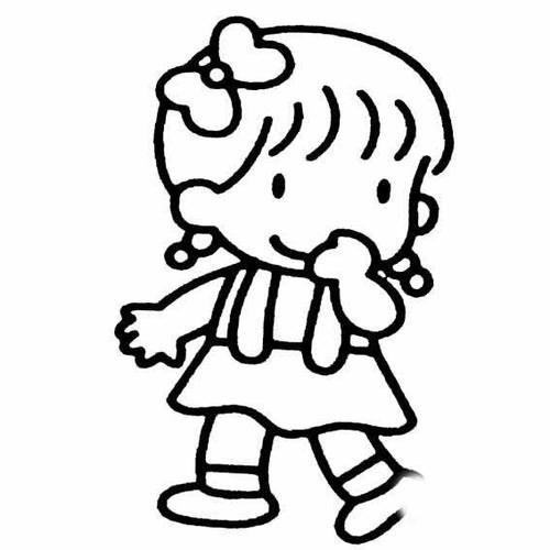 画小女孩的简笔画 可爱的小女孩人物简笔画图片