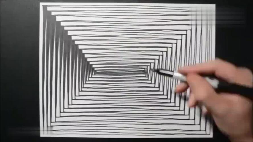 一笔一划画出了这幅画,却让人产生了视觉错觉!