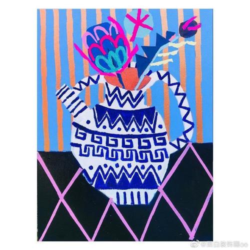 花瓶装饰画#绘画素材##遇见艺术#儿童创意美术超话创意儿童画超话