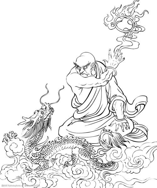 关键词:神话传说 古代 神仙 佛 罗汉 观音 菩萨 黑白 宗教信仰 文化
