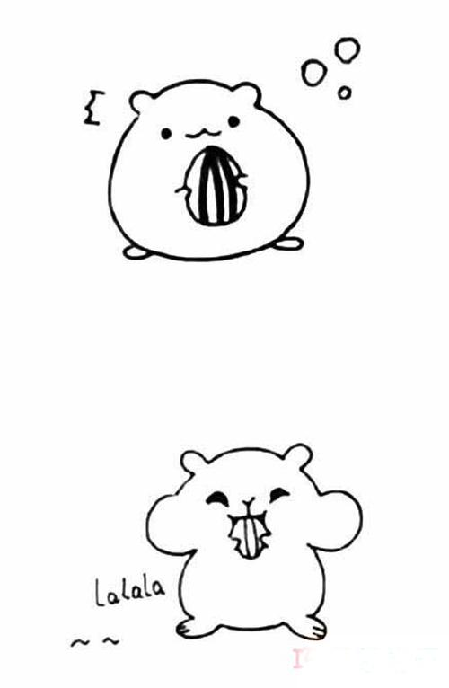 小仓鼠简笔画图片萌萌哒小仓鼠的画法简单好看
